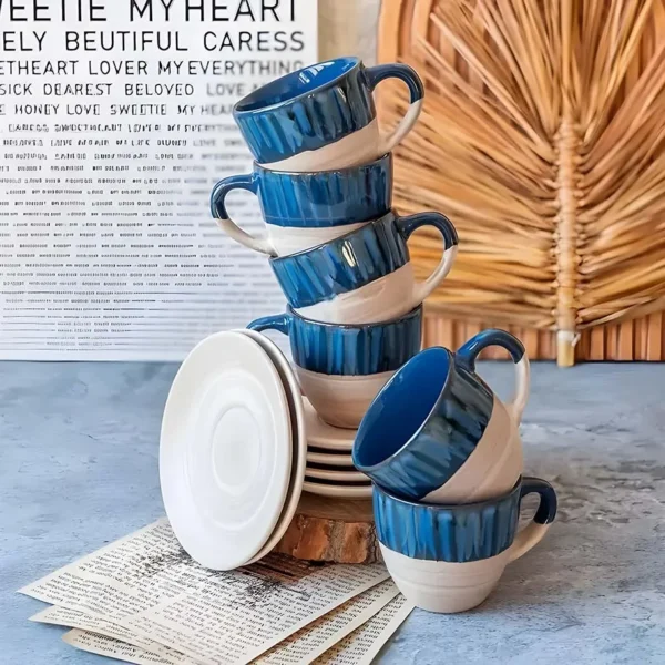 Set de tazas y platos de cerámica 12 piezas - Imagen 3