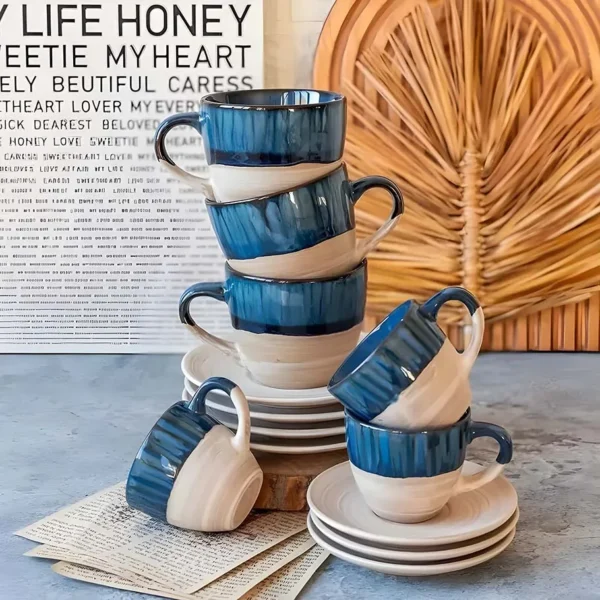 Set de tazas y platos de cerámica 12 piezas - Imagen 8