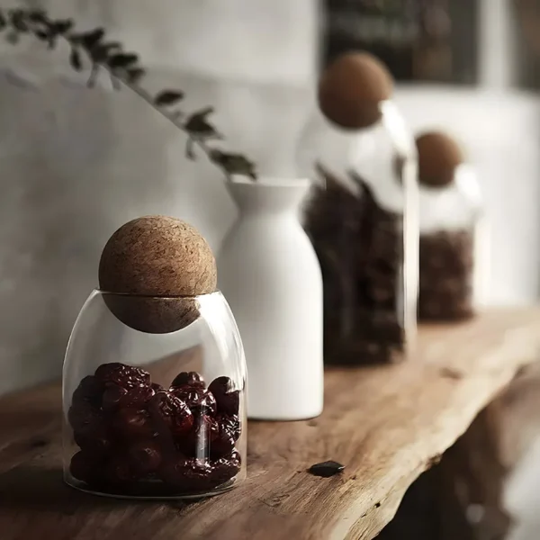 Tarro de vidrio cilíndrico con tapa - Imagen 4