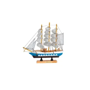 Adorno de barco de madera