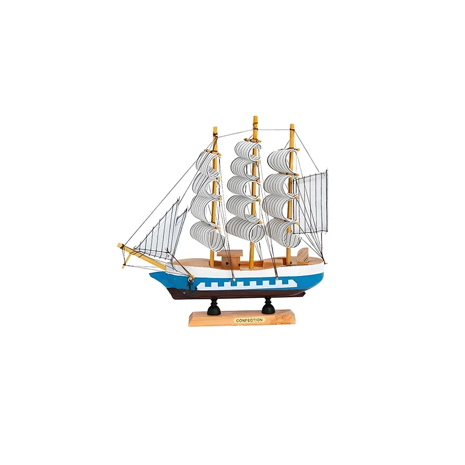 Adorno de barco de madera