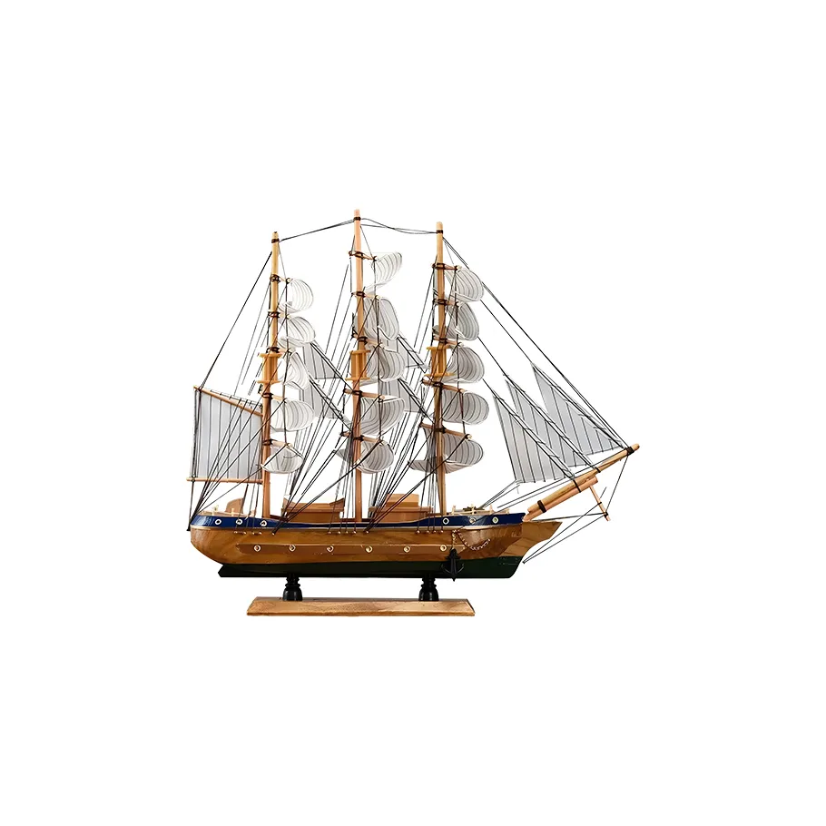 Adorno de velero de madera