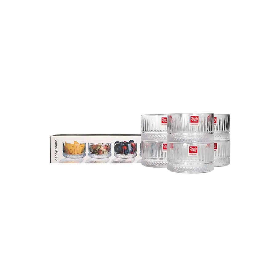 Set de 6 vasos de cristal para postre