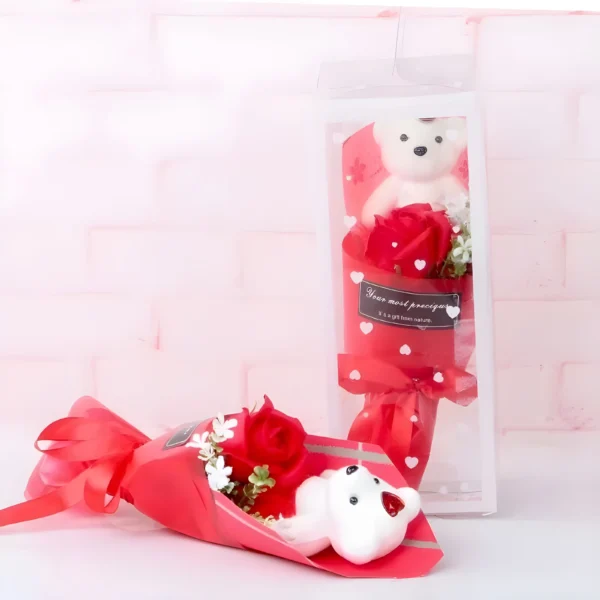 Arreglo floral diseño de oso - Imagen 6