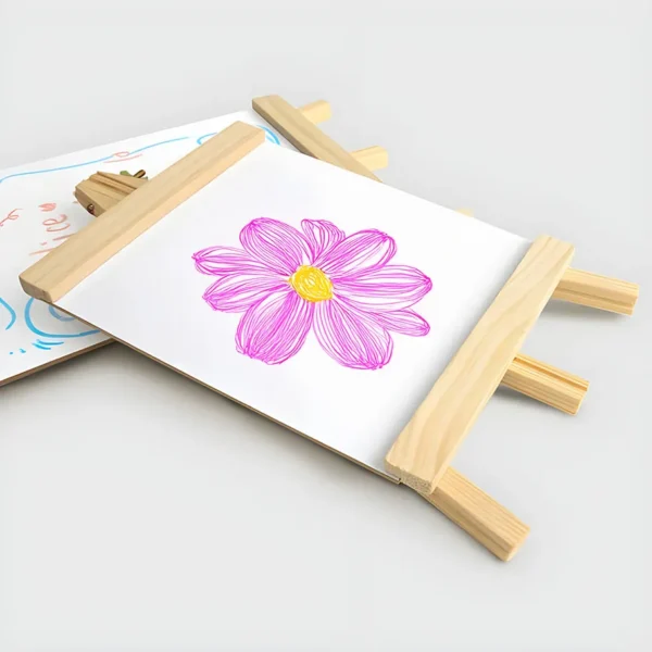Pizarrón blanco de madera con trípode - Imagen 2