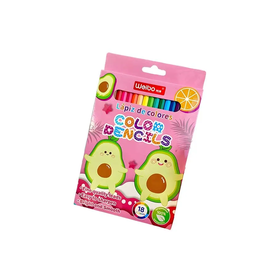 Crayones de madera 18 unidades